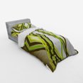 thumbnail image 2 of Ambesonne Geometric Bedding Set 3 Pcs, Trippy Diamond Shapes, Twin, Lime Green Army Green, 2 of 2