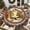 Beige Gold, variant on Janvonne Christmas Round Tablecloth, 60 inch Golden Poinsettia Bells Washable Xmas Dining Table Cover