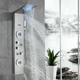 thumbnail image 1 of Zamery 6 in 1 Shower Panel Tower System with LED Rainfall Waterfall Shower Head,Multi-Function Shower Column with 4 Body Massage Jets Hand Shower Bathtub Spout,Brushed Nickel, 1 of 11