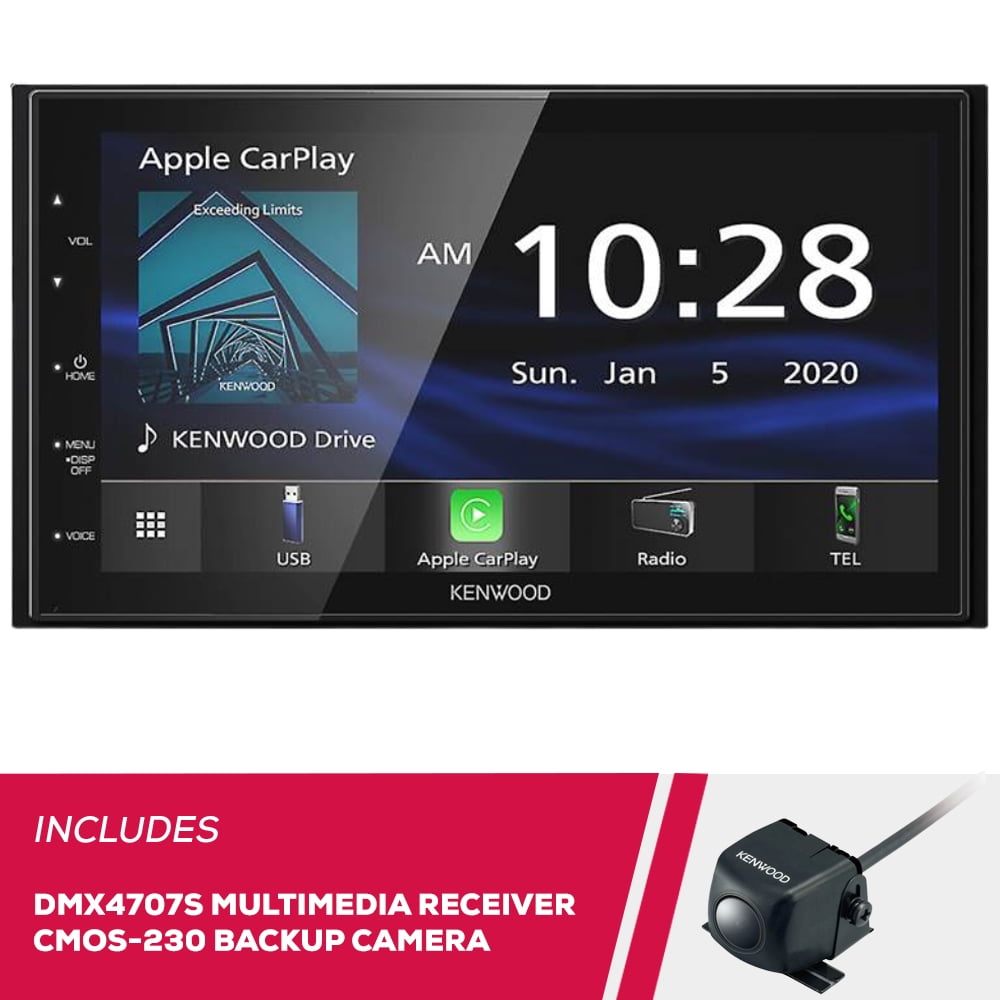 Kenwood DMX4707S 6.8" Multimedia Receiver and CMOS230 Universal Backup