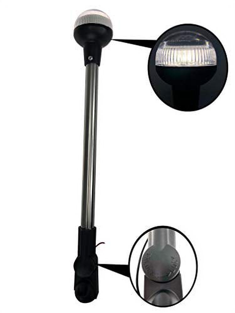 Pactrade Marine Boat LED All-Round Anchor Navigation Light - Stainless Pole, 6H, USCG 2NM Certified