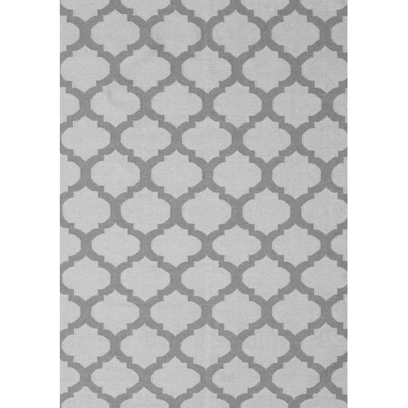 Ahgly Company Indoor Rectangle Trellis Gray Modern Area Rugs, 2' x 4'