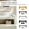 thumbnail image 4 of 58'' Upholstered Bench Chenille Boucle Modern Accent Bench End of Bedroom Entryway Ivory, 4 of 9