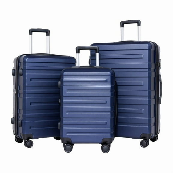 luggage sets 3 piece,carry-on luggage with wheels,check in luggage,28/24/20 inch luggage,tsa approved lock,hardshell suitcase,Blue