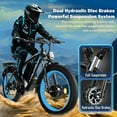 thumbnail image 4 of 60V 6000W Peak Electric Motorcycle for Adults, Dual Motor AWD Ebike, 50MPH Top Speed, 25AH Removable Battery, 26x4.0 Fat Tire All-Road Mountain Bike, UL2849 Certified, 4 of 10