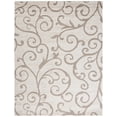 thumbnail image 2 of SAFAVIEH Florida Doug Floral Vines Geometric Shag Area Rug, Ivory/Beige, 8' x 10' - Large - Transitional Modern Design, Ivory & Beige, Non-Shedding & Easy Cleaning, Ultra Plush Thick Pile, Ideal for, 2 of 13
