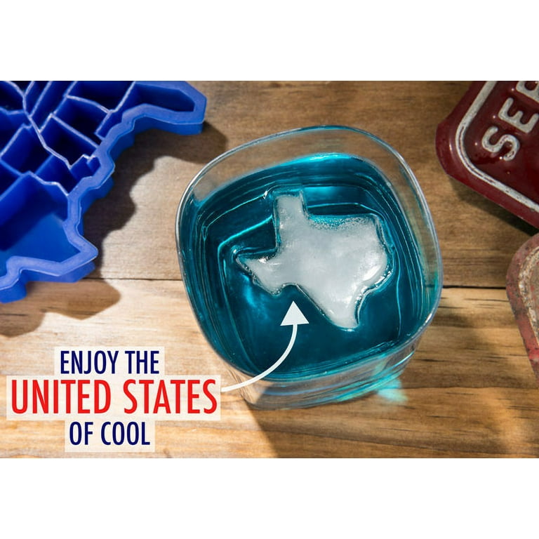 The 'U Ice of A' Ice Cube Tray Silicone tray makes ice out of the States. 