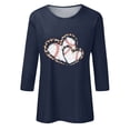thumbnail image 4 of yunLCZ Basic T Shirts Women Baseball Mom Tshirt Baseball Heart Graphic Tee Funny Short Sleeve Tops, 4 of 4
