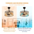 thumbnail image 5 of GDF Studio 18" Crystal Cage Ceiling Fan with 5-Light E12 Base, Chandelier Fan with Remote Control, Black, 5 of 13