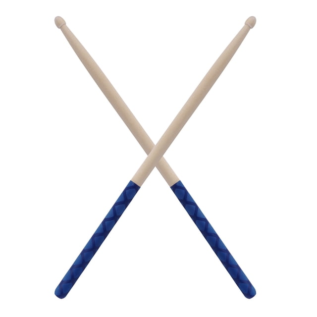 TFixol Pair of 5A Maple Drumsticks with Anti-Slip X-Pattern Sleeves - Available in Multiple Colors (Blue, Black, Green, Red, Yellow)