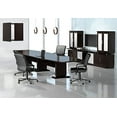 thumbnail image 6 of 8ft - 16ft Modern Designer Conference Room Table, Office Meeting Boardroom (14ft with 3 Power Modules, Textured Mocha), 6 of 8
