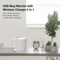 thumbnail image 3 of Amdohai USB Mug Warmer with Wireless Charger 2 in 1, Coffee Mug Warmer for Office Home, Beverage Mug Constant Temperature Coffee Cup Warmer for Desk, 3 of 9