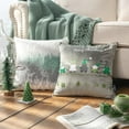 thumbnail image 6 of Phantoscope Merry Christmas Velvet Embroidered Decorative Throw Pillow, Green and Gray, 18" x 18",Set of 4, 6 of 6