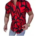 thumbnail image 1 of Camisa De Manga Corta Para Hombre Con Estampado Geométrico, 1 of 8