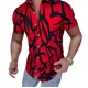 thumbnail image 1 of Camisa De Manga Corta Para Hombre Con Estampado Geométrico, 1 of 8