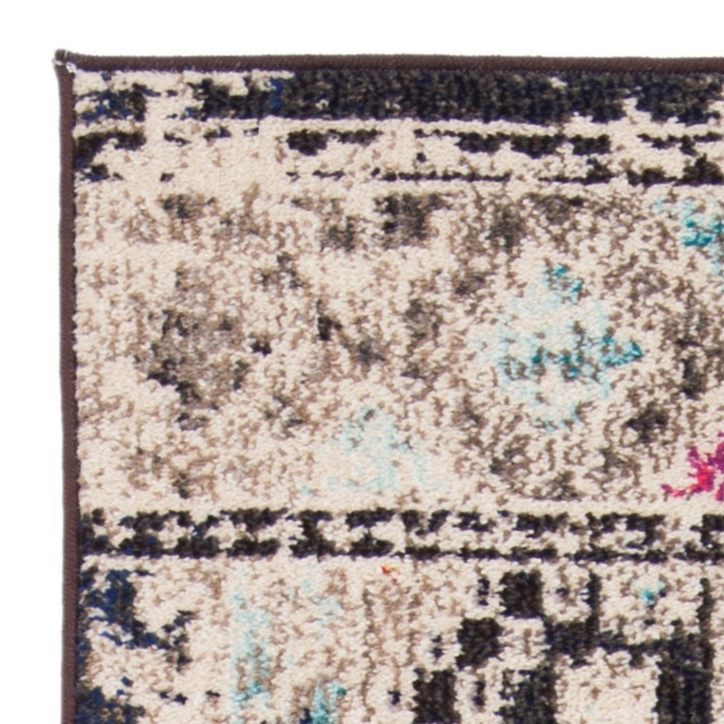 SAFAVIEH Madison Lanford Vintage Geometric Runner Rug, Black/Yellow, 2'2" x 14'