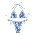 thumbnail image 1 of Conjunto de traje de baño halter con estampado floral Bikini BYFINECANY para mujer, 1 of 5