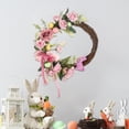 thumbnail image 4 of Fiudx Corona de Pascua con Adorable Diseño de Conejo y Huevo Colorido, de Madera, Ideal para Decorar El Hogar En Primavera, Ideal para Colgar En La Pared, Regalo de Pascua, 30 X 25 Cm., 4 of 6