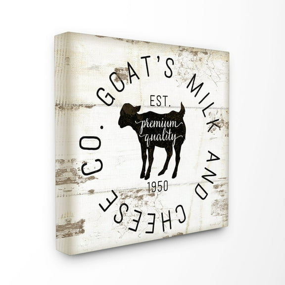 Stupell Goat Milk and Cheese Co Sign Canvas Wall Art 17 x 17
