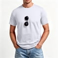 thumbnail image 2 of OIOLOYJM Men's Workout T-Shirt Summer Sport Quick Dry Stretch Lightweight Shirts Casual Basic Athletic Work Tops (No Sunglasses) White 2XL, 2 of 4