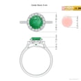 thumbnail image 4 of ANGARA Natural Round 1.75 ct Emerald Halo Ring with Diamond Accents in 14K White Gold for Women (Size-8mm) | May Birthstone, Birthday, Anniversary, Jewelry Gift for Women | Natural Emerald Ring, 4 of 9