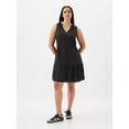 thumbnail image 2 of Vestido sin mangas GAP con cuello dividido, volante y lazo en la cintura, negro, talla M, 2 of 5