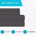 thumbnail image 2 of 100% Pure Egyptian Cotton 800 Thread Count Sheet Set, 4 Pc Set, Sateen Weave, Hotel Collection Soft Luxury Bedding, Fits Upto 21" Inch Deep Pocket (Dark Grey Stripe, Twin Size), 2 of 5