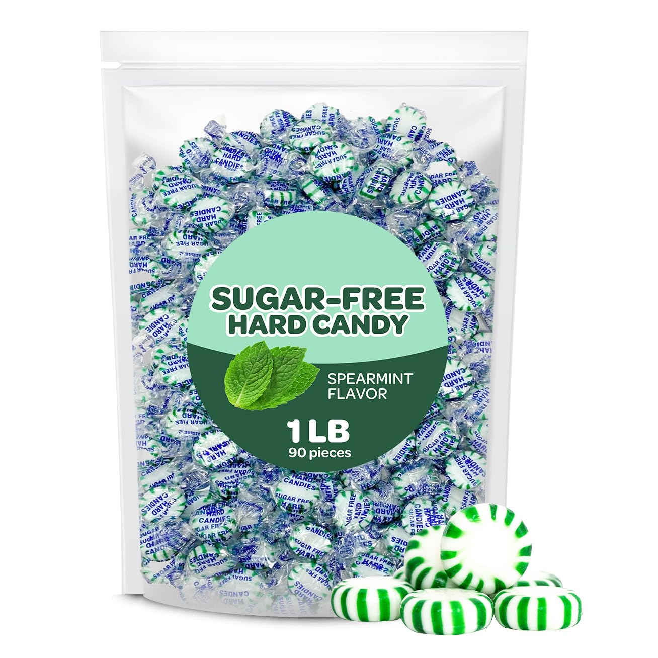 Sugar Free Starlight Mints Spearmint Hard Candy 1 Pound Pack Individually Wrappedrdc37 6395