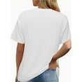 thumbnail image 2 of T-Shirt Décontracté pour Femmes avec l'Imprimé "Avez-Vous de la Chance Aujourd'hui?", Col Rond, Doux, 2 of 7