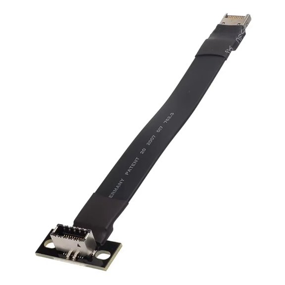 USB 3.2 20Pin GEN2 Type E Male to Type-E Female Adapter Front Panel Socket Extension Flat Ribbon Cable W Screw Hole