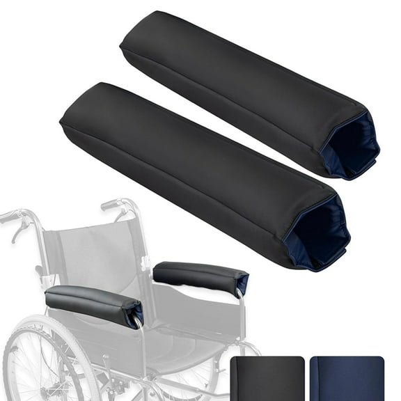 2 * Wheelchair Armrest Pads-Black