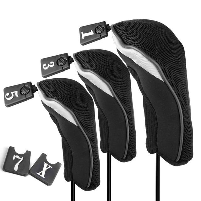 Paquete de 3 para cabeza de Golf, protectoras para madera de conductor, juego de para cabeza de palo de Golf universales para regalo de Navidad de golfista Unisex Soledad Headcover del club de golf de madera
