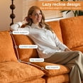 thumbnail image 4 of Ktaxon Sectional Sofa L Shaped Couch with Chaise Living Room Sleeper Set, 2 Seats with Chenille and Double Layer Cushions 86" W Orange, 4 of 11
