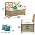 thumbnail image 3 of Dextrus 70 Gallon Outdoor PE Rattan Storage Bench Deck Box With Cushions ,Seat Box for Patio Furniture - Teak, 3 of 7