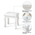 thumbnail image 6 of Vanity Stool, Makeup Bench Dressing Stool With Solid Wood Legs, Non-slip Mat, PU Leather Surface Weight Capacity Up To 264 Pounds Chair For Bedroom, Living Room, 6 of 9