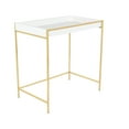 thumbnail image 6 of DecMode Contemporary Wood Rectangular Nesting Console Tables, with Gold Frame and White Tabletop Finish, Set of 2 22", 20"W, 6 of 14