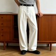 thumbnail image 5 of Mens Straight Leg Jeans with Double Pleats Relaxed Fit Casual Wide Leg Trousers, 5 of 6