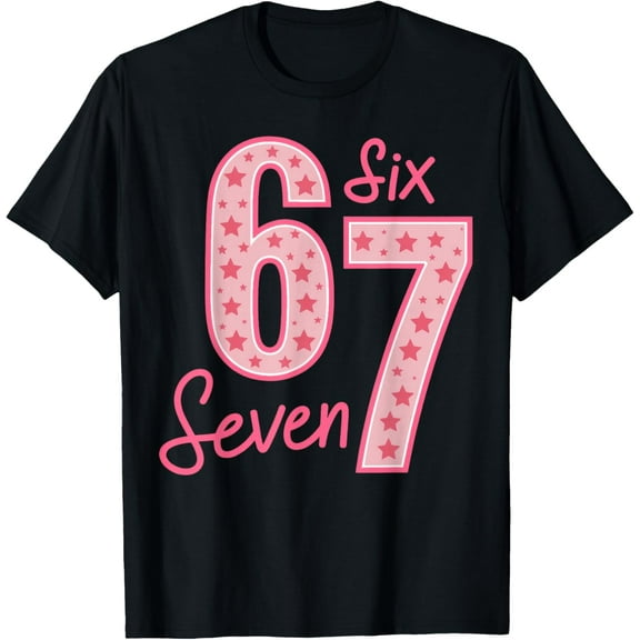 67 Six Seven Funny Meme Women’s T-Shirt, Trendy Cute Graphic Tee for Daily Wear