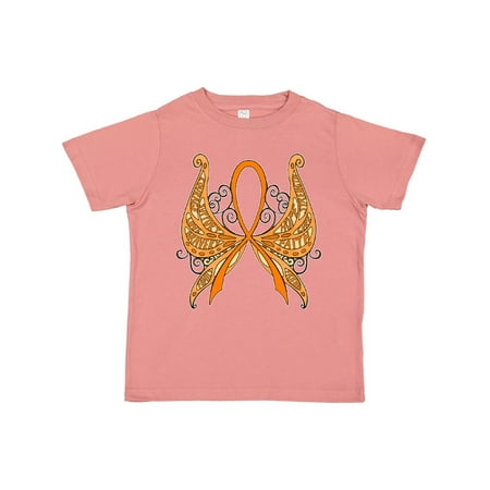 

Inktastic Leukemia Awareness with Butterfly Ribbon Words Gift Toddler Boy or Toddler Girl T-Shirt