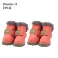 thumbnail image 3 of sweethay 4pcs zapatos para mascotas botas de nieve impermeables cuero de la PU calzado de invierno para mascotas Ropa para mascotas rosa albaricoque tipo 3, 3 of 6