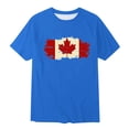 thumbnail image 4 of Chemise Homme Fête du Canada Fête Nationale Décontractée Vintage Imprimé Partiel Col Rond Manches Courtes, 4 of 4