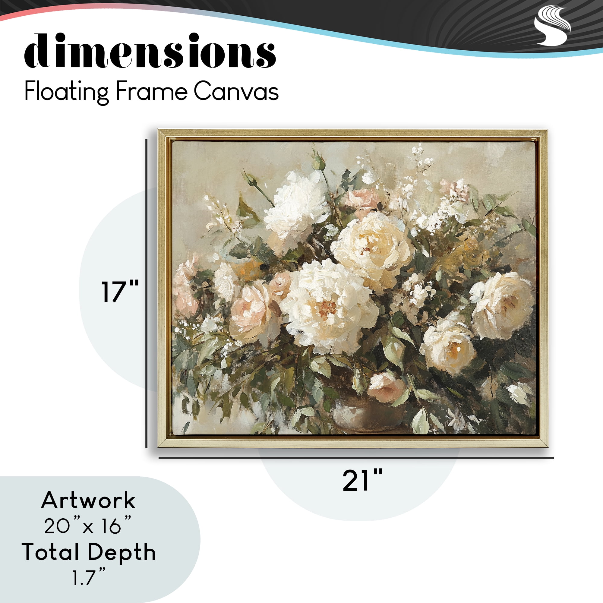 Stupell Industries Secret Garden Arrangement Gold Framed Floater Canvas Wall Art, design by Heidi Kuntz