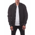 thumbnail image 1 of Pro Club Men's Varsity Fleece Baseball Jacket, Black/Black, 3X-Large, 1 of 4