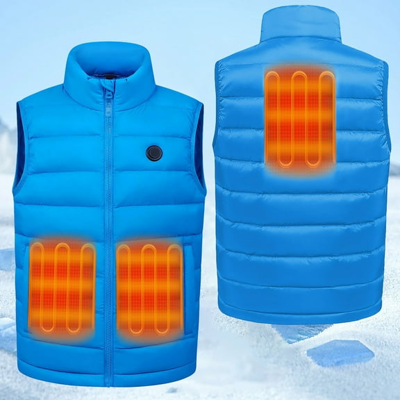 Coat,Vest Boys Heated Rechargeable Battery Powered Warm Winter Jacket Thermal Wear,Heated Coat,Blue,11-12 Years