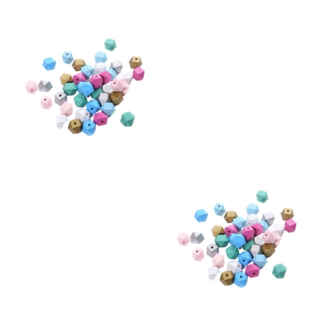 Cuentas de silicona hexagonales Matsuzay 20 piezas surtido de belleza natural para collares de dentición