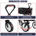 thumbnail image 2 of NiamVelo Collapsible Wagon Foldable Wagon Cart Beach Wagon Outdoor Utility Wagon with  Wheels  and Adjustable Handle for Beach, Camping Black, 2 of 8