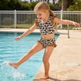 thumbnail image 4 of Lanbubble Girls Ruffle Tankini Swimsuit High Waisted 2 Piece Bathing Suit Beach Swimwear For Toddler Kids 3-7 Years, 4 of 7