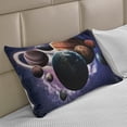 thumbnail image 2 of Space Knitted Quilt Pillowcover, Solar System Planets All Together in Space Mercury Jupiter Globe Saturn Universe, Standard King Size Pillow Cover for Bedroom, 30" x 20", Multicolor, by Ambesonne, 2 of 2