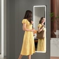 thumbnail image 6 of Lvifur 63"x20" LED Full Length Mirror, Large Bedroom Dressing Mirror with Touch Button & Plug, 3 Colors Dimmable Lighting, Stepless Dimming, Aluminum Alloy Frame Floor Mirror with Stand,Black, 6 of 9