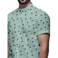 thumbnail image 4 of BESTMAN Slim Fit Shirts For Men Button Down Short Sleeve Printed Shirts For Boys, 4 of 5
